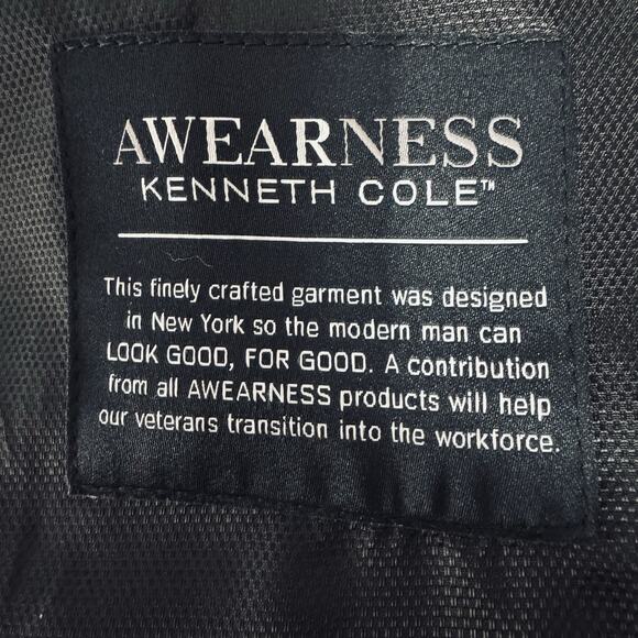 NWT Kenneth Cole Awearness XL Wool Blend Vest Navy Blue Black Slim Awear-Tech - Picture 9 of 9